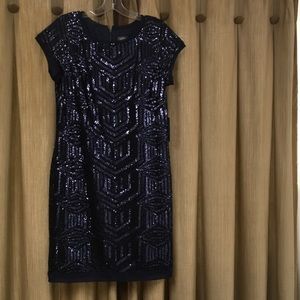 Vince Camuto Sequin Blue Short Dress